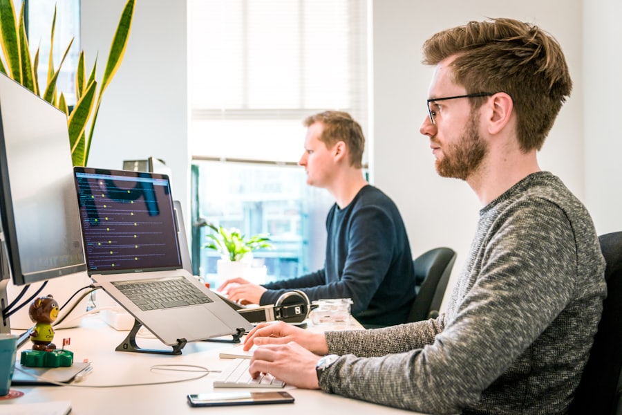 Team working with data
