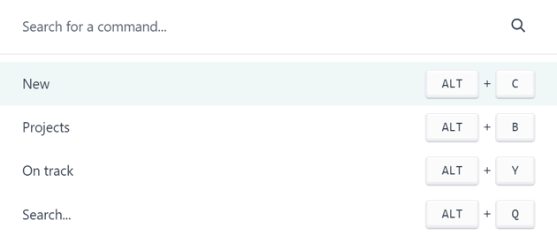 Odoo command palette